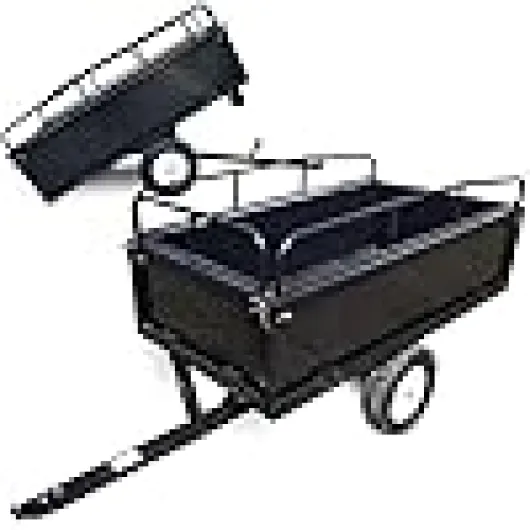 Remorque basculante sur pneus – 200 x 78 x 94,5 cm – avec Main Courante et Parois Amovibles – Dispositif d’attelage Universel – Jardinage, Transport ‎200 x 78 x 94,5 cm
