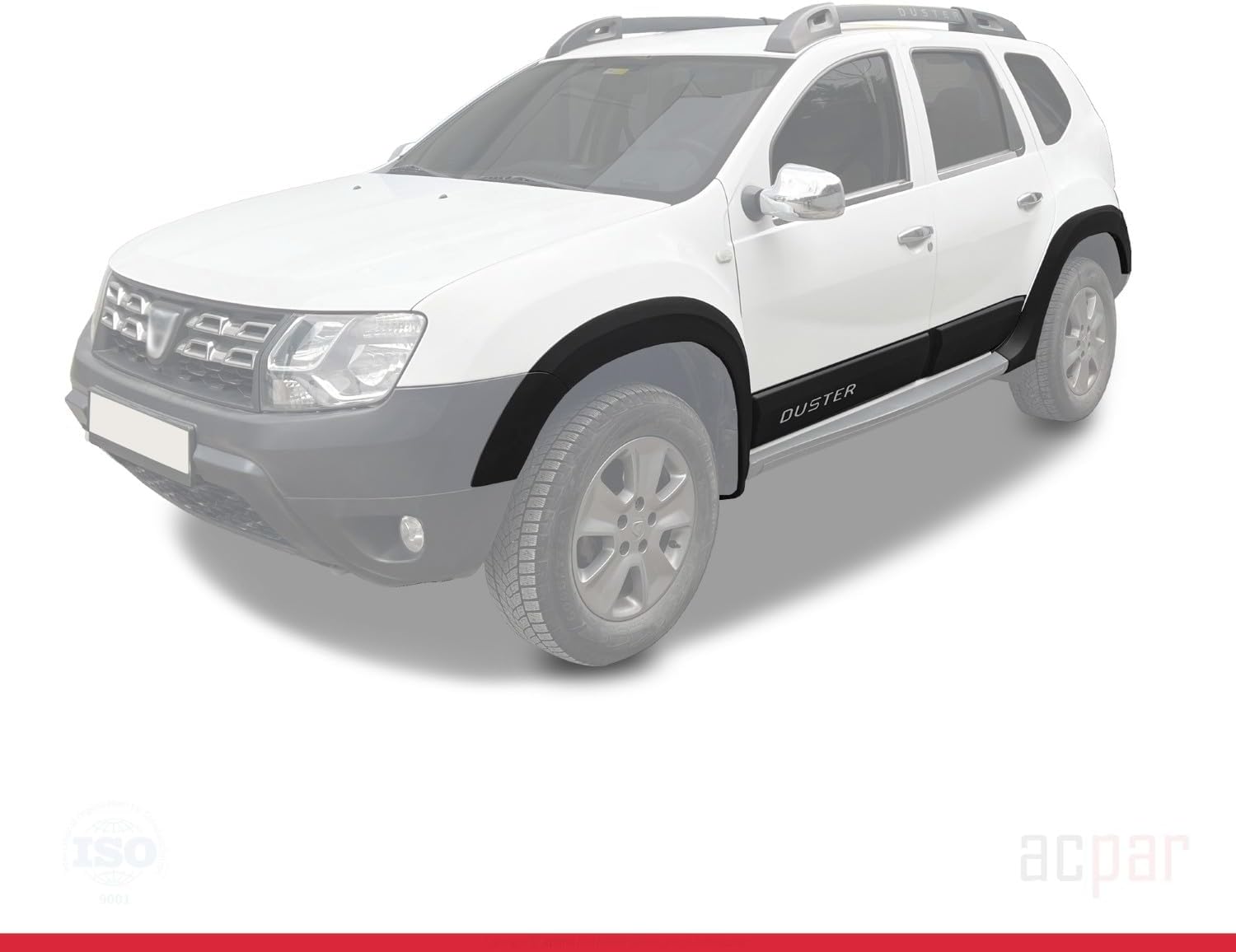 Compatible avec Dacia Duster (HS) 2010-2017 Fender Protecteur de Passage de roue pare-chocs Garde-boue et protection laterale Protection de la carrosserie voiture Kit NOİR