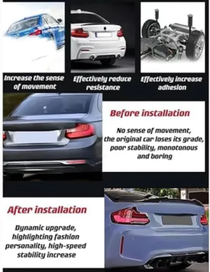 Becquets arrière pour Renault Clio 3 2005-2012,Coffre Ailes Toit Spoilers Séparateurs AntiRayures Kits Carrosserie D'aile PareChocs