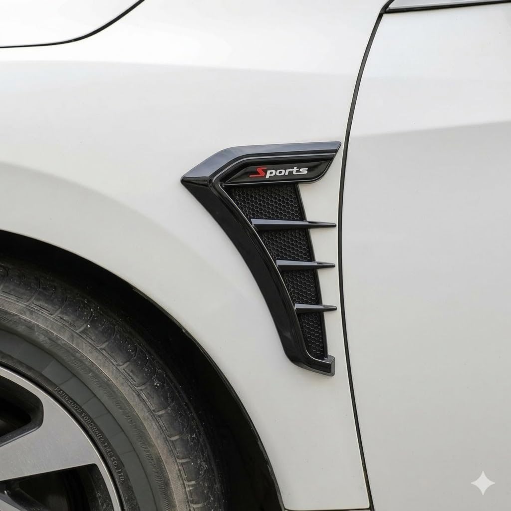 2 Pièces Autocollant d'Évent Latéral pour Nissan Qashqai 2014-2021 Ouïes de Requin Garniture de Carrosserie Déco Aile Spoiler Extérieur Sportif