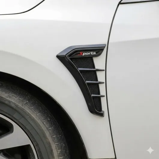 2 Pièces Autocollant d'Évent Latéral pour Nissan Qashqai 2014-2021 Ouïes de Requin Garniture de Carrosserie Déco Aile Spoiler Extérieur Sportif
