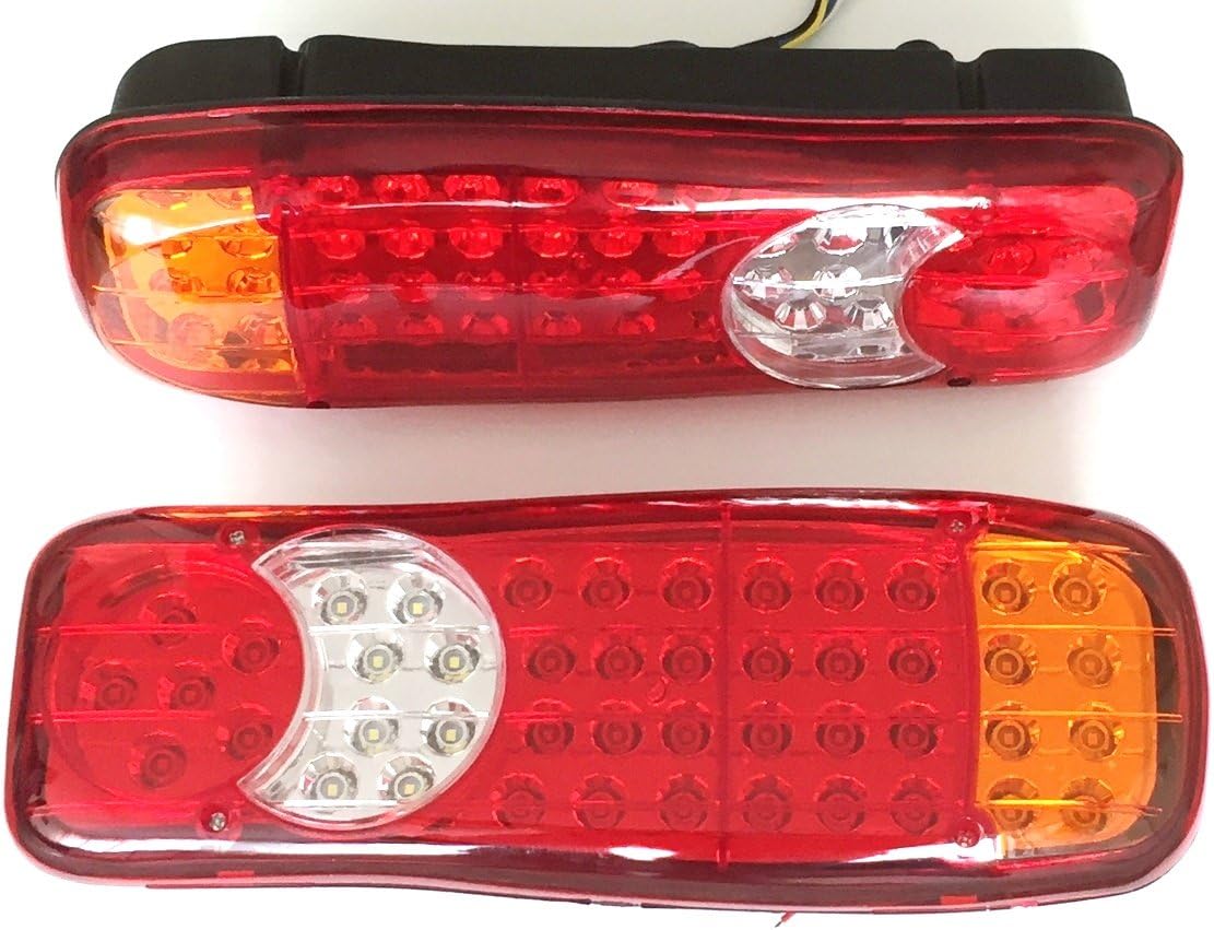 24/7Auto 2 x 12 V LED restauration Feux arrière 12 V pour camping-car Châssis de camion remorque Camion benne LKW caravane 5 fonctions Utilisation universelle