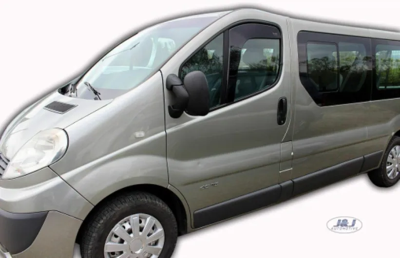 J&J AUTOMOTIVE Heko Déflecteurs d'air et de Vent pour Renault Trafic 2001-2014, Lot de 2pcs, Teintés, Avant et Arrière, Aérodynamique