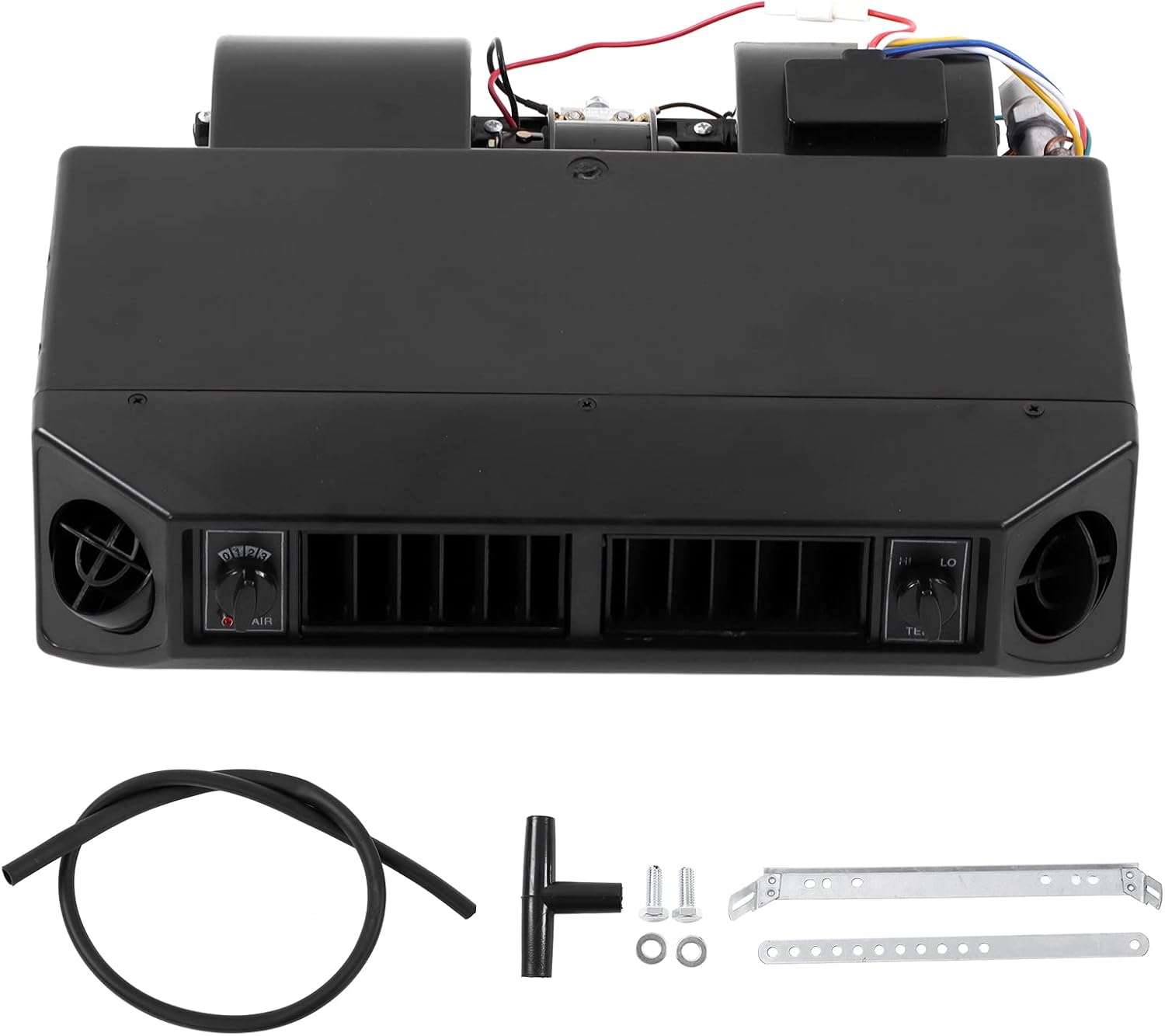 Kit de Climatisation Évaporateur Sous Tableau de Bord 12V 3 Vitesses Universel avec Raccords de Tuyau 11000 BTU 390 CFM