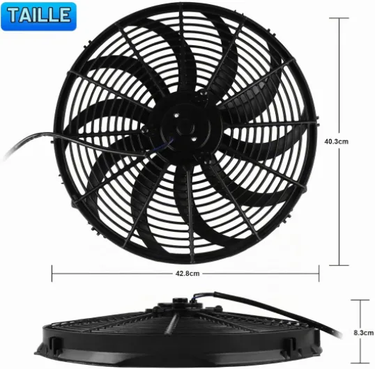 DOCAS 16 Pouces 12V 120W Ventilateur de refroidissement électrique universel, ventilateur montage radiateur réversible Refroidissement pour moteur de voiture