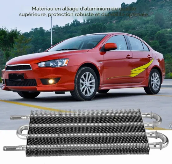 Kit de Refroidisseur d'huile de Voiture, Kit de Refroidisseur d'huile de Transmission de Direction Assistée à Distance Automobile à 4 Rangées Convertisseur de Radiateur Auto-manuel