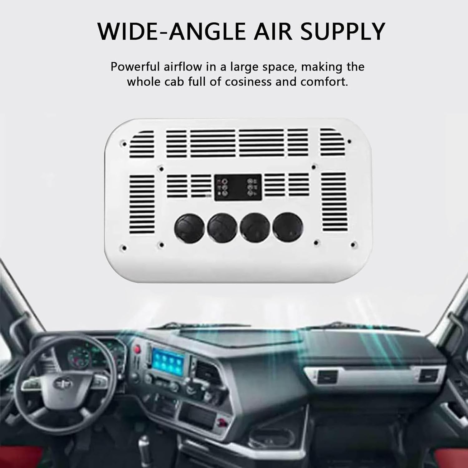 Climatiseur électrique sur Le Toit de Voiture, Camping-Car, 12v/24v, climatisation de stationnement pour SUV, Camping-Car, Camion, Van, caravanes,White-12V 12V Blanc