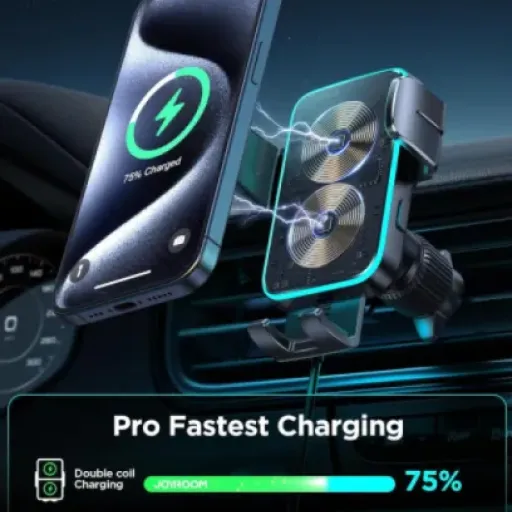 Avis JOYROOM 15W Qi Support Téléphone Voiture : un chargeur à serrage automatique qui vise le confort au volant