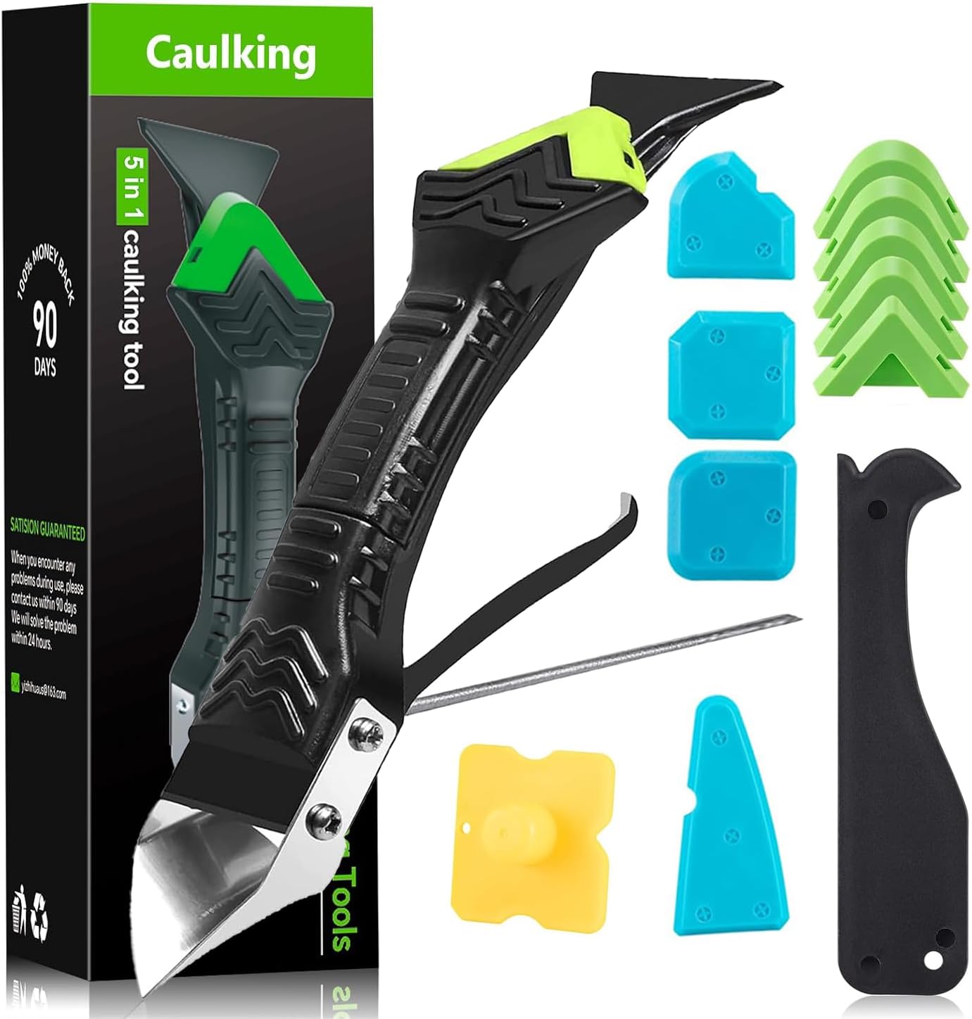 Outils de l'enlève Joint 5 en 1, Enlever Joint Silicone kit de Lisseur de Silicone Grattoir à Coulis