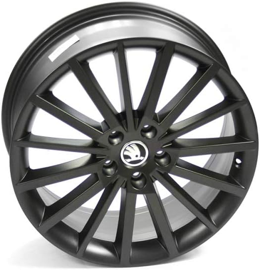 Skoda 5E0071498ZG6 Jante en aluminium Turini 18" Tuning Sport Jante en alliage léger 7,5JX18 ET51 5 x 112 Noir mat