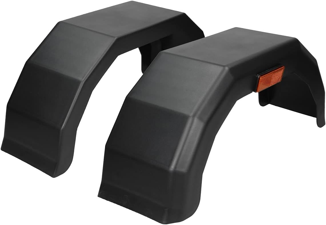 2x Garde-boue pour Remorque 10 pouces 180/605 mm Plastique PP Noir Protection Roue Caravane Auto Voiture Résistant à la Corrosion Protection contre les Chocs Ailes Montables des Deux Côtés