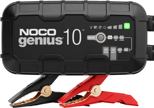GENIUS10EU, Chargeur de Batterie de Voiture 10A, 6V et 12V, Mainteneur, Désulfateur pour Batteries Auto, Moto, Quad, AGM, Gel et Lithium