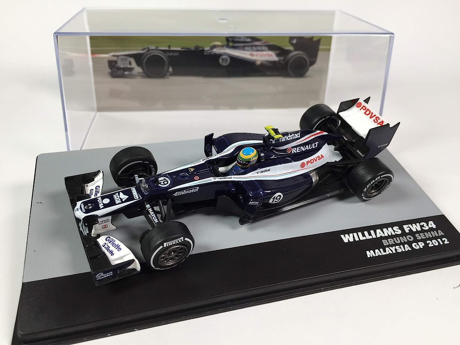 OPO 10 - Altaya Voiture Miniature de Collection 1/43 Compatible avec Williams Renault FW34 Malaysia GP F1 2012 Bruno Senna - 684