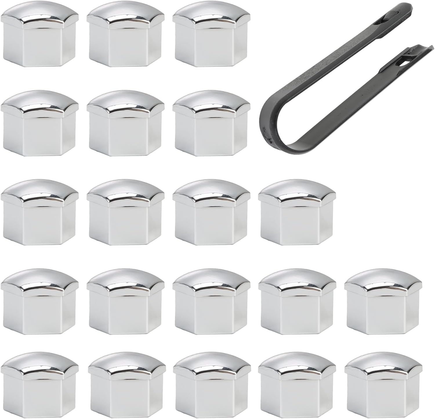 Novstuf 20 Couvre-Écrous Roue, Capuchons 17mm Écrous Cache Boulon Roue Accessoires Automobiles Universels Cache-Écrous Bouchons Boulons Roue Voiture Bouchons Boulons Roue (Argent)