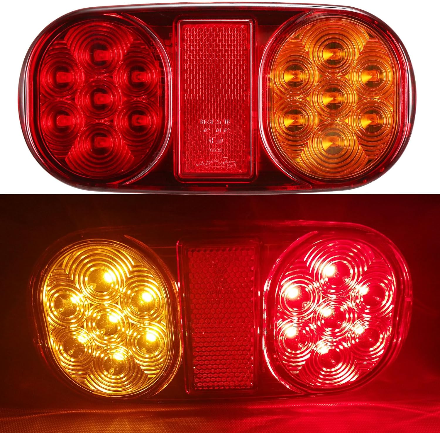 ETUKER Feux de Remorque LED,2pcs Feu Arrière pour Remorque LED Etanche 12v ECE R10 EMC Feux Remorque LED Eclairage pour Remorque Agricole Camion