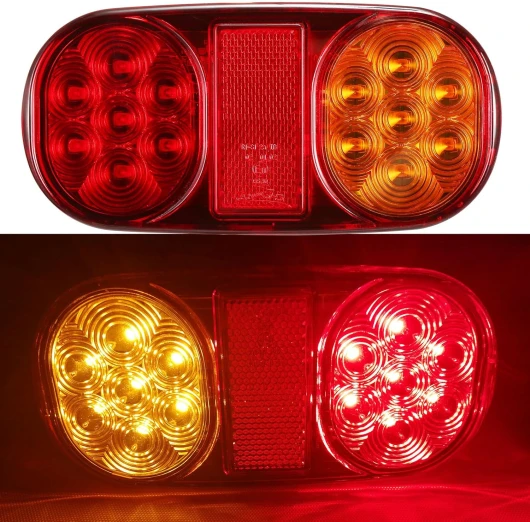 ETUKER Feux de Remorque LED,2pcs Feu Arrière pour Remorque LED Etanche 12v ECE R10 EMC Feux Remorque LED Eclairage pour Remorque Agricole Camion
