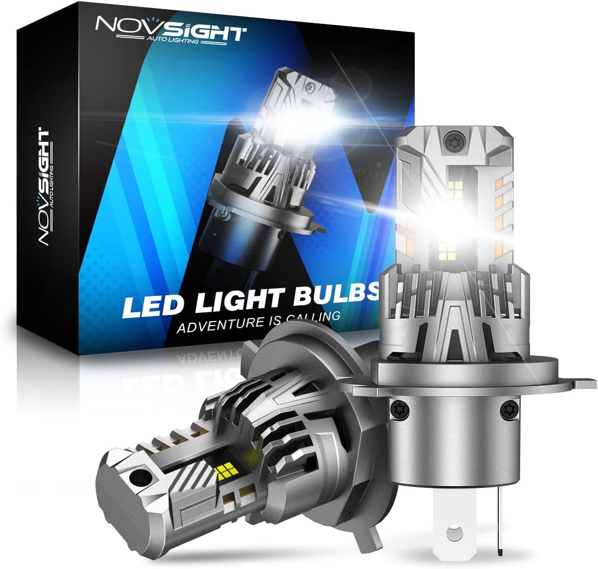 Ampoule H4 LED - 30000LM 6500K Blanc Haute Luminosité, 90W Taille 1:1 Phare H4 LED, Ampoule de Phare pour 12V Voiture ou Moto, Kit De Conversion Halogène, Pack de 2