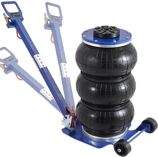 Cric Pneumatique 3 T Plage 140-450 mm Cric de Levage Pneumatique 0,8-1,0 MPa avec 3 Coussins d’Air Poignée Ajustable Bleue Levage Rapide pour Réparation Entretien Voiture SUV Atelier Garage