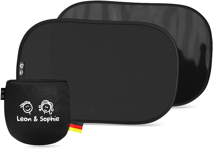 Pare-Soleil pour Voiture de bébé - CERTIFIÉ UPF50+ - Pare-Soleil pour Voiture de bébé - Certifié DEKRA - Matériau Premium GSM 105 - Fenêtre de Voiture