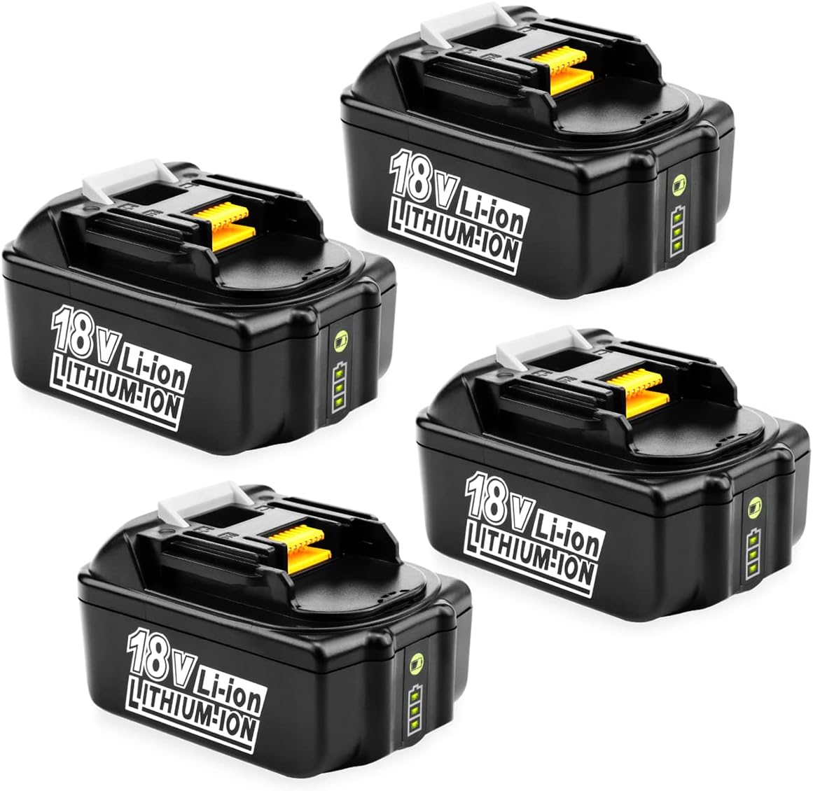 Lot de 4 Batteries de Rechange pour Batteries Makita 18 V 5,0 Ah Li-ION pour Makita BL1860B BL1860 BL1850 BL1850B BL1840B BL1840 BL1830B LXT-400 194204-5 194205-3 194309-309-19-309-309