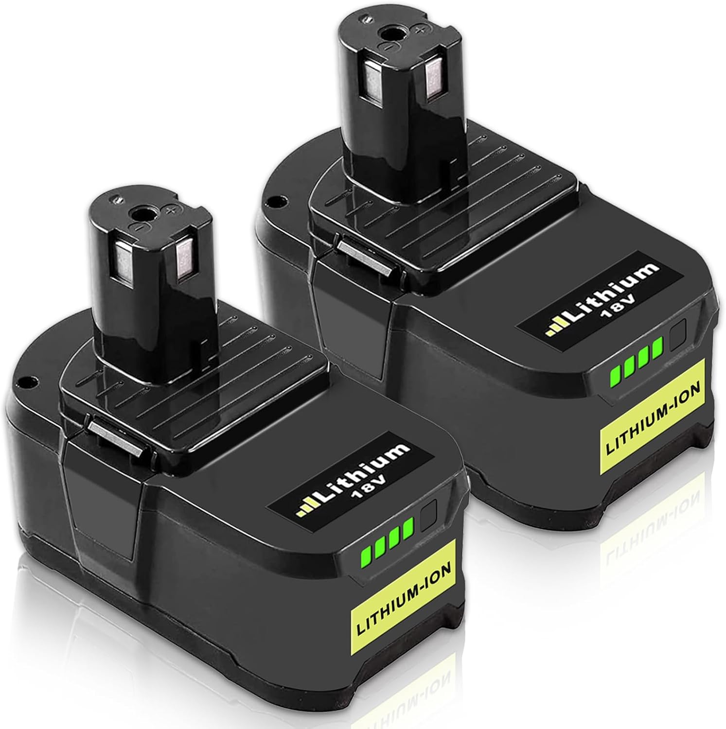2X Powayup Remplacement pour Ryobi Batterie 18V 5,0 Ah P108 RB18L25 RB18L13 RB18L50 RB18L40 P102 P103 P104 P105 P106 P107 Outils sans Fil