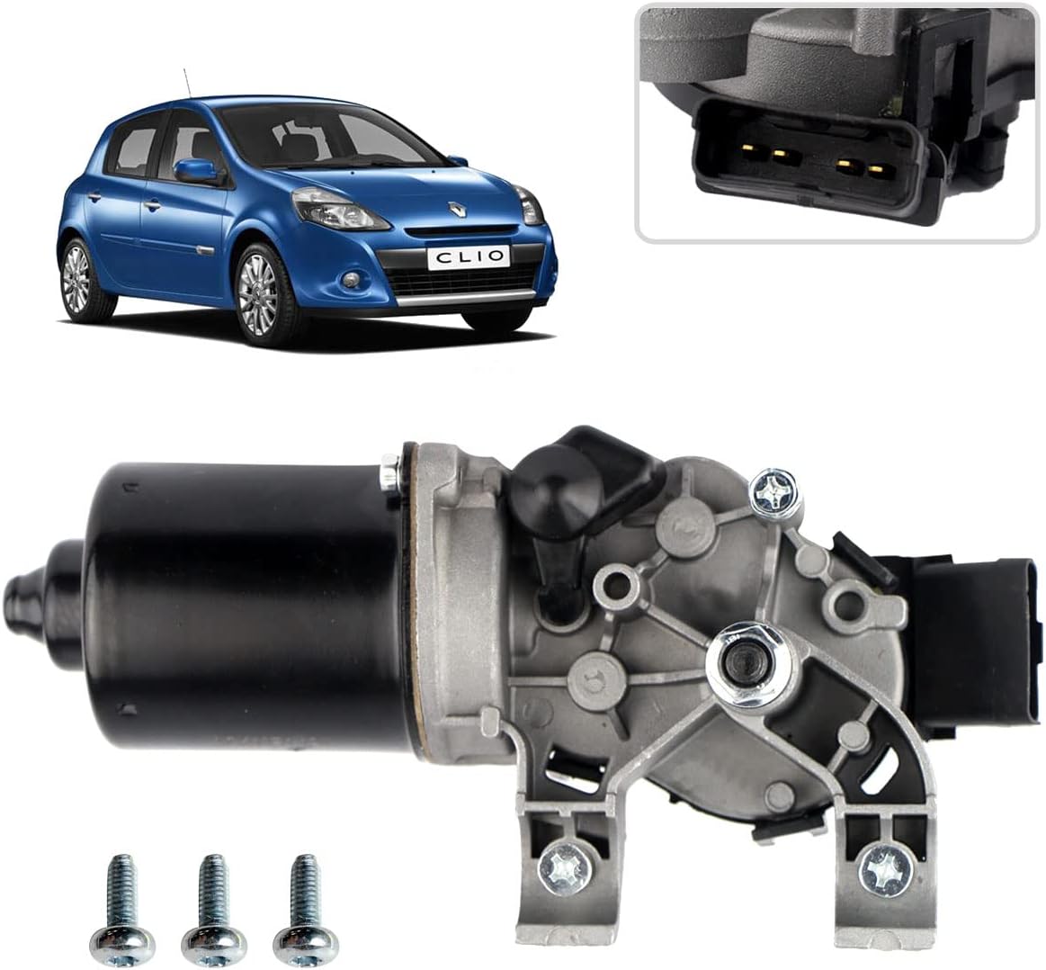 Moteur d'essuie glace compatible pour Clio 3 (2005-2012) 8200268931 - 7701061590 - 579738 - 53567502