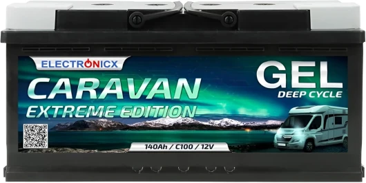 Batterie GEL 140Ah Caravan-Extreme-Edition Solaire Camping 140 Ah Camping-Car Décharge Lente Compatible electrique enfant Panneaux Solaires -panneau.