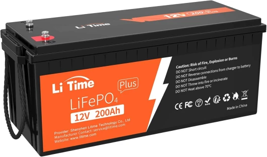 12V 200Ah Plus Lithium Batterie LiFePO4,BMS 200A intégré, 4000+Cycles Profonds, Puissance de Sortie maximale de 2560W,durée de Vie de 10 Ans, Parfait pour RV, Solaire, Marine, Hors réseau