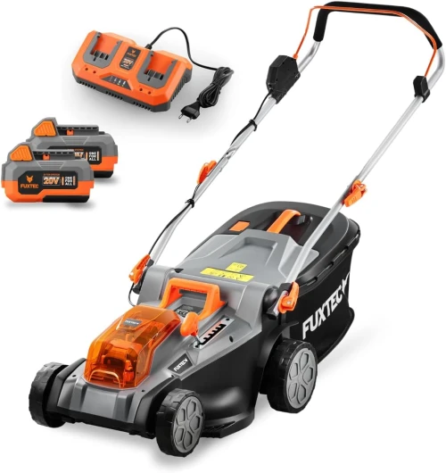 Tondeuse à Gazon sans Fil 40V (2x20V) E2RM43 Set Batteries et Chargeur - Largeur De Coupe 43cm, 40L, Hauteur De Coupe Variable, Tondeuse à Gazon Batterie, sans Fil