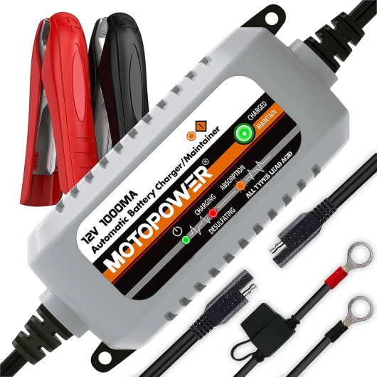MP00205B 12V 1000mA Chargeur/Mainteneur de Batterie entièrement Automatique