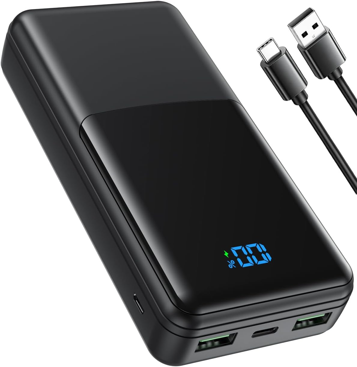 Coblob Batterie Externe, 30W 27000mAh Power Bank, Batterie Portable USB C (Entrée/Sortie) PD3.0 QC4.0 Charge Rapide Chargeur avec Affichage LCD Compatible Smartphones Tablets Watches etc.