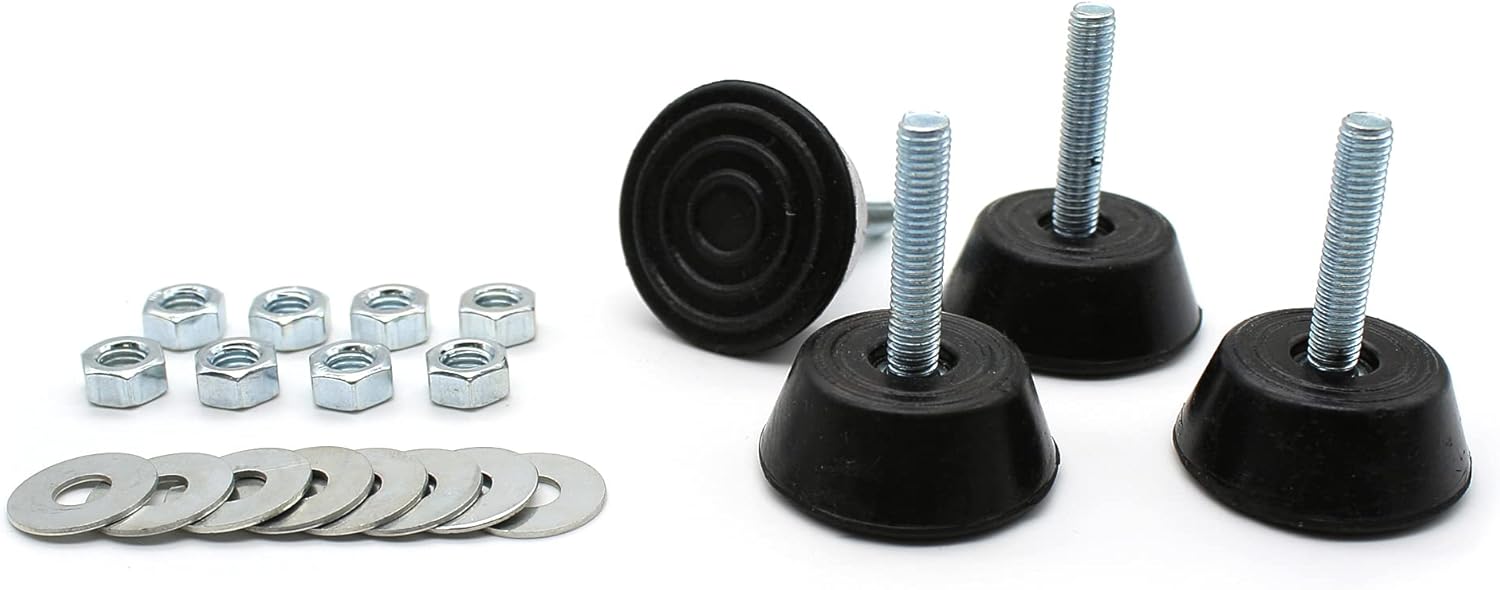 DOJA Barcelona - Silent Bloc Climatisation - Pack 4 - Support Sol Climatiseur S-40 - Max.55Kg - avec Ecrous et Rondelles Metal - Pied Anti Vibration - pour Climatisation, Support Climatiseur Exterieur