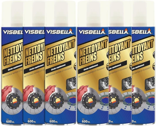 Lot de 6 NETTOYANT Freins 600 ML, Nettoyant pour Freins Voiture/Moto, Brake - Cleaner, Super-Dégraissant, Ultra-Efficace, Rapide et Puissant...