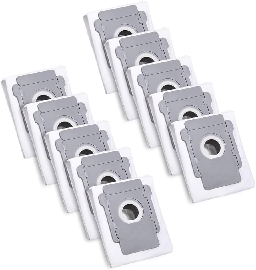 MIRTUX Kit de 10 Sacs de Rechange Compatibles avec Roomba Séries E, i, J - Pièce détachées pour Roomba E5, E6, i3, i3+, i4, i4+, i6, i6+, i8, i8+, j7, j7+...(Tous les modèles) - Accessoire pour Roomba