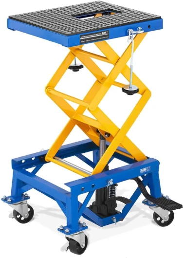 MSW Table Élévatrice Mobile Lève-Moto Pont Élevateur Moto Hydraulique Plateforme De Levage Roulant MSW-MHB-150-PRO (≤ 150 kg, H - 35-87 cm, 41 x 35 cm, Anneaux D’Arrimage, 4 roulettes À Frein)