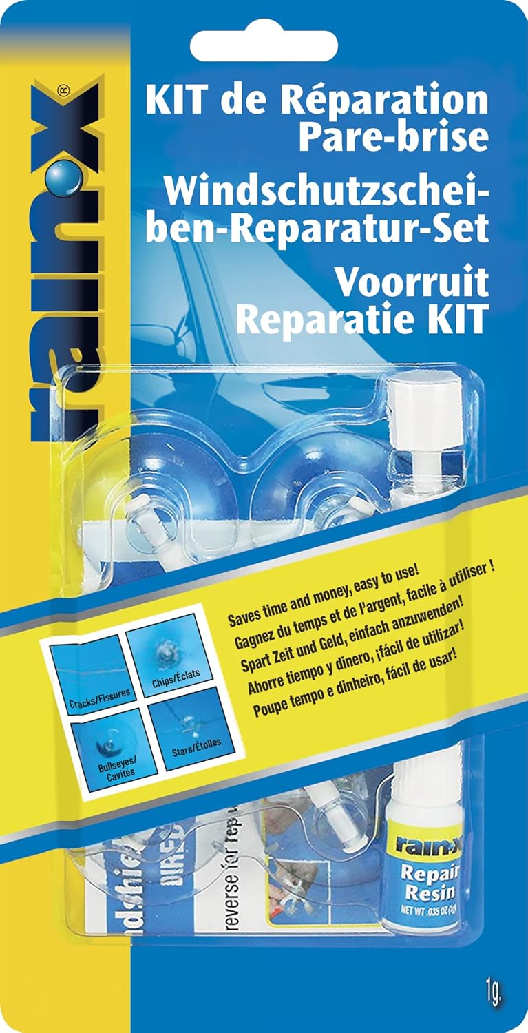 Rain-X Kit Réparation Para Brise Vitre, Colle Pare Brise pour Impacts de Pierres, Craquelures et Fissures