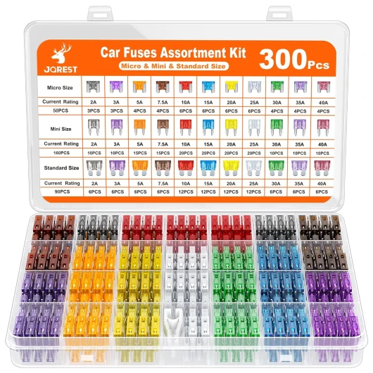 300Pcs Fusible Voiture Set, 160 Mini Fusible Auto + 90 Moyenne Fusible Automobile + 50 Micro Fusible + Extracteur - pour Voiture/RV/Camion/Moto (2A 3A 5A 7.5A 10A 15A 20A 25A 30A 35A 40A)