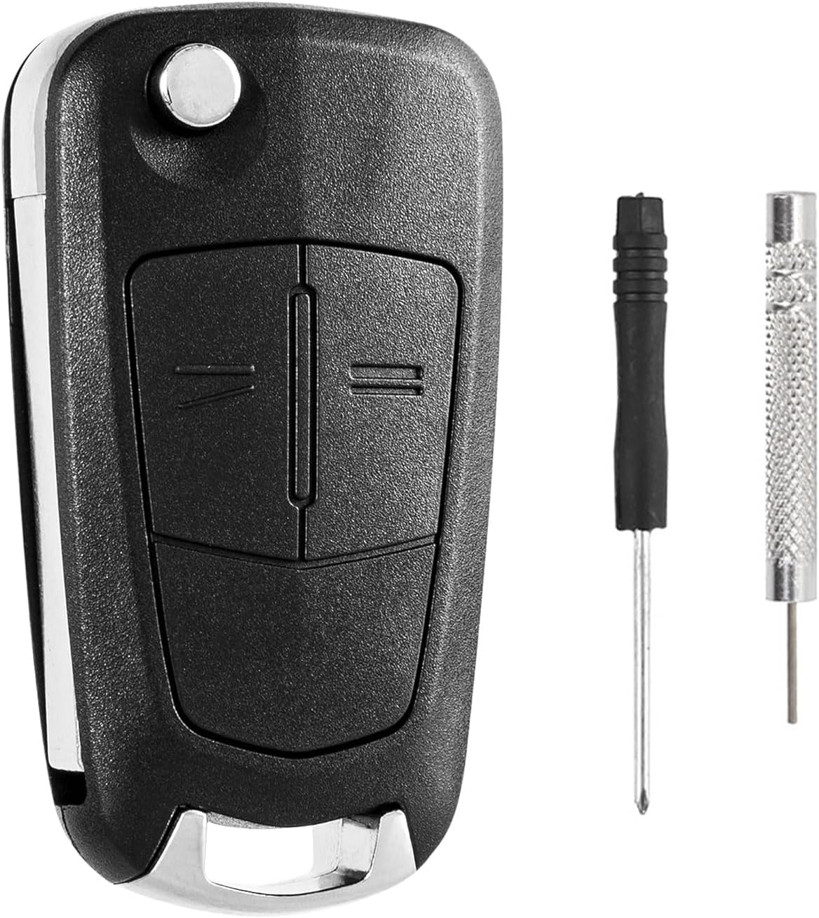 Getyjoe Clé de Voiture Pliable Coque de Clé Télécommande à 2 Boutons pour Voiture Boîtier Clé de Voiture Compatible pour Opel Adam Astra Corsa Mokka Insignia Meriva Zafira Vauxhall