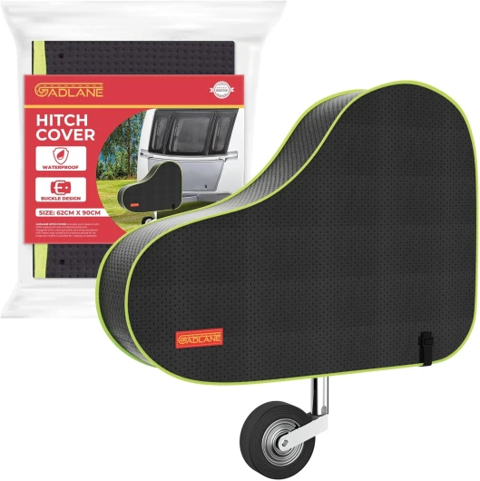 Housse Caravane De Protection Universelle Étanche pour Attelage De Caravane avec Sangle Noir/Vert Nylon Fluorescent Bande D'attelage De Remorque