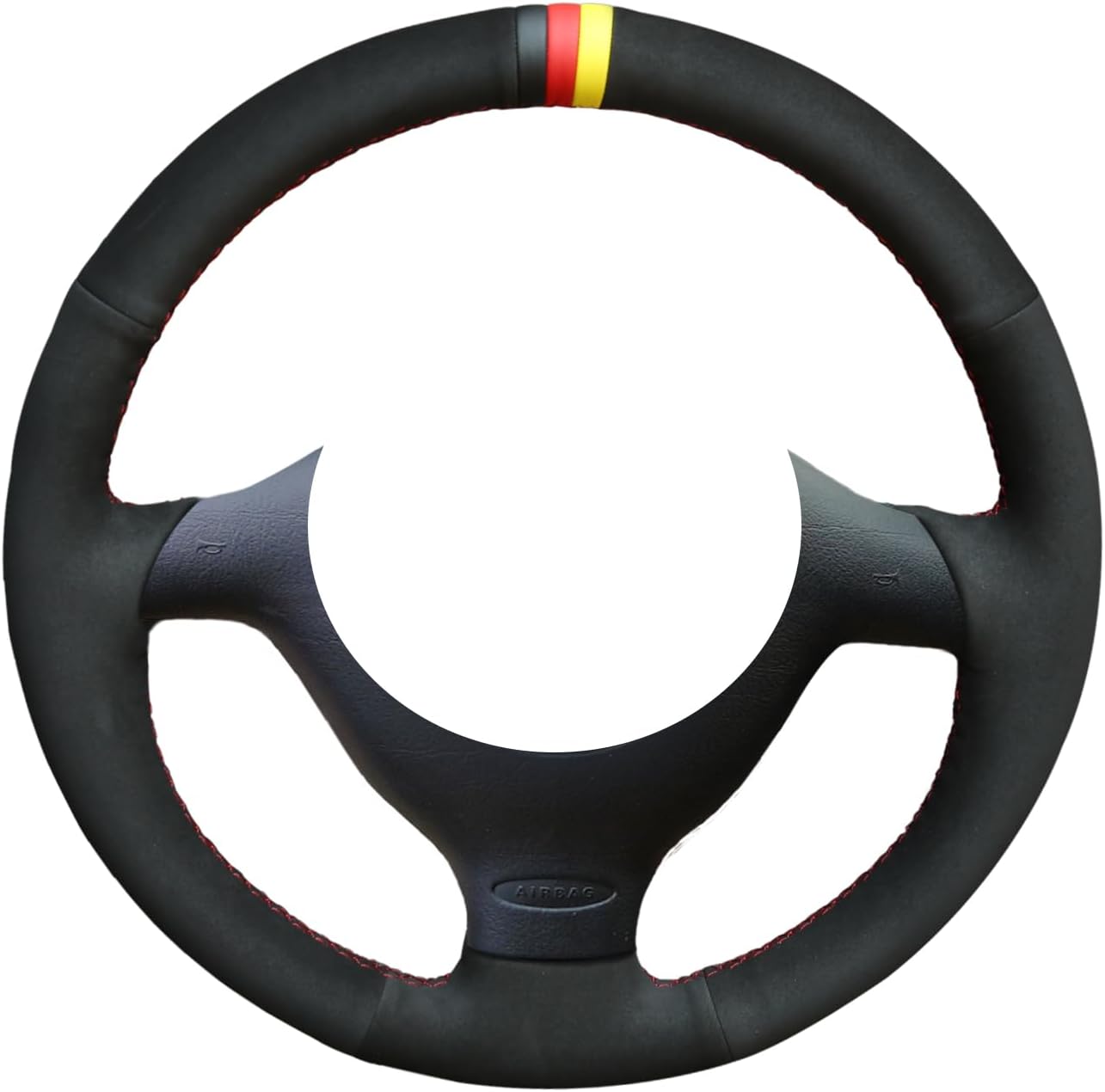 MEWANT Housse de volant en cuir rouge pour Volkswagen VW Golf 4 (IV) 1997-2004/Passat B5 1997-2002/Passat Variant 1997-2004/Polo 1999-2001/Bora 1998-2005/Sharan 2005/Seat Leon MK1/Toledo/Skoda Fabia 1