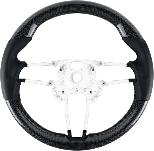 Acclcors Volant en fibre de carbone personnalisé, poignée en cuir pour Porsche 911 16-18/Panamera 17-20/Cayenne 15-21/Macan 14-21/718 16-21