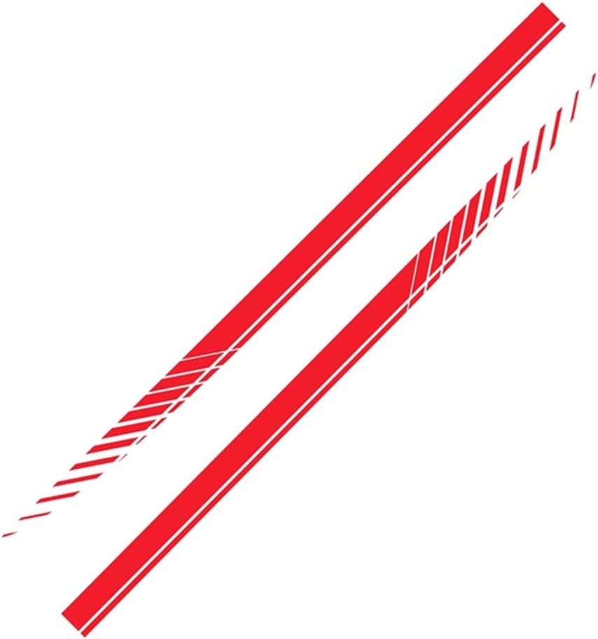 2pcs Autocollants Latéraux de Carrosserie,Universel Rayures Latérales de Voiture Autocollants de Rayures de Course de Sport Autocollants D'autocollant de Porte Latérale de Porte,Rouge