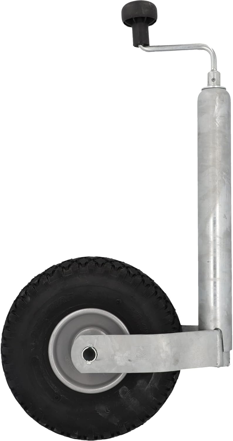 Cartrend 80144 Roue d'appui remorque pour les remorques de transports et les caravanes, galavanisée, 48 mm, pneu à air