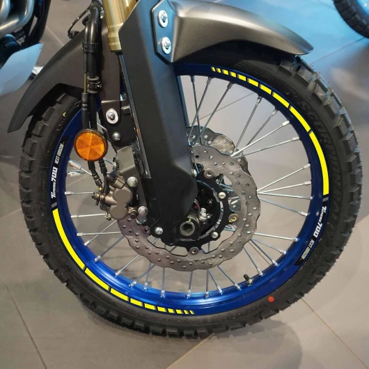 Kit Bandes adhésives pour Jantes Moto compatibles avec Yamaha Keep 700 World Raid - Jaune