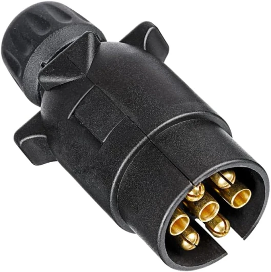 Prise Remorque 7 Broches, 12V Étanche Connecteur Prise Remorque 7 Broches Mâle, pour Caravane RV Voiture Bateau (Extrémité à Vis)
