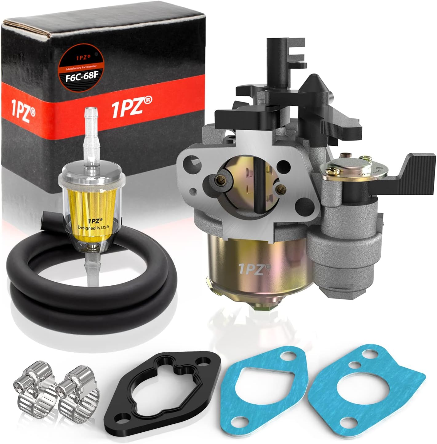 F6C-68F 19mm Carburateur Carb remplacement pour Honda GX140 GX160 GX168 GX200 5.5hp 6.5hp Engine 168F Générateur Moteur Tondeuse à Gazon Baja Mini Bike 196cc Warrior Heat MB165 MB200