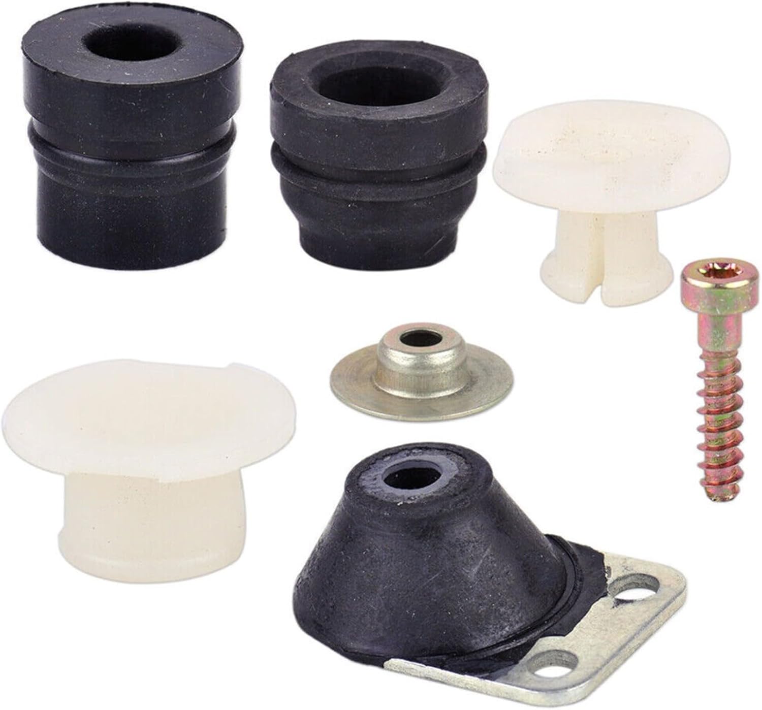 EXTRWORY Kit de montage tampon pour tronçonneuse, 1121 790 9901 compatible avec 026 024 MS240 MS260 Pièces de rechange complètes en caoutchouc, métal, nylon, système anti-vibrations