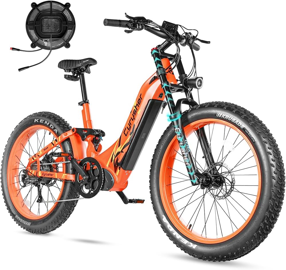 Extrbici Vélo Électrique Trax 26 Pouces pour Adulte,Suspension Pneumatique, 250W 52V 20Ah 1040Wh, Autonomie de 80 Miles, Freins à Disque Hydrauliques, Pneus Larges de 4 Pouces