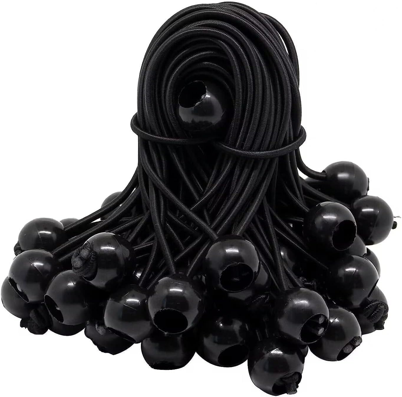 75 Pcs Tendeur Elastique Caoutchouc avec Boule, Sandow Elastique pour Bache, Tendeur Bache pour Tentes, Bâches, Affiches, Camping, Rideaux Harnais d’Extension - 120MM