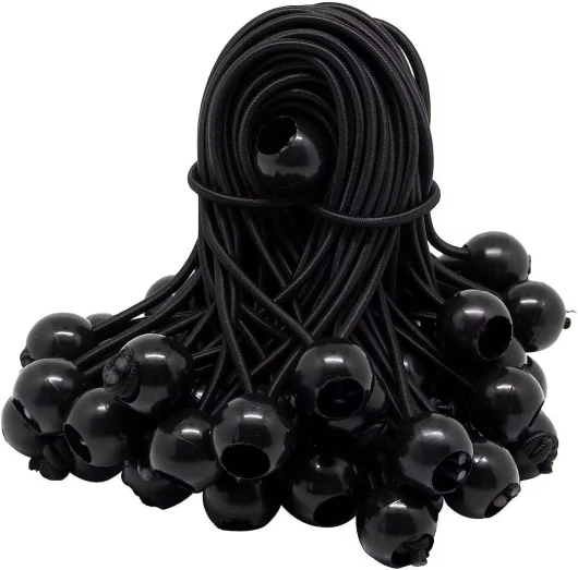GOYADA 75 Pcs Tendeur Elastique Caoutchouc avec Boule, Sandow Elastique pour Bache, Tendeur Bache pour Tentes, Bâches, Affiches, Camping, Rideaux Harnais d’Extension - 120MM